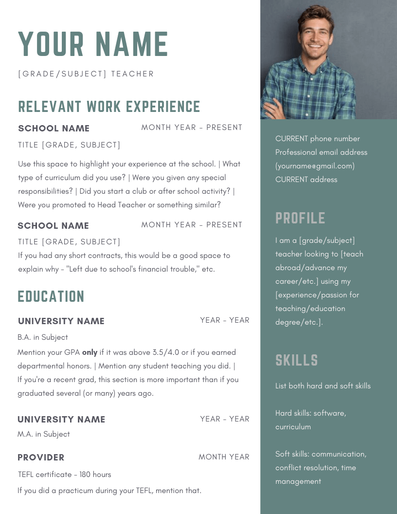 sample of resume for applying a job abroad