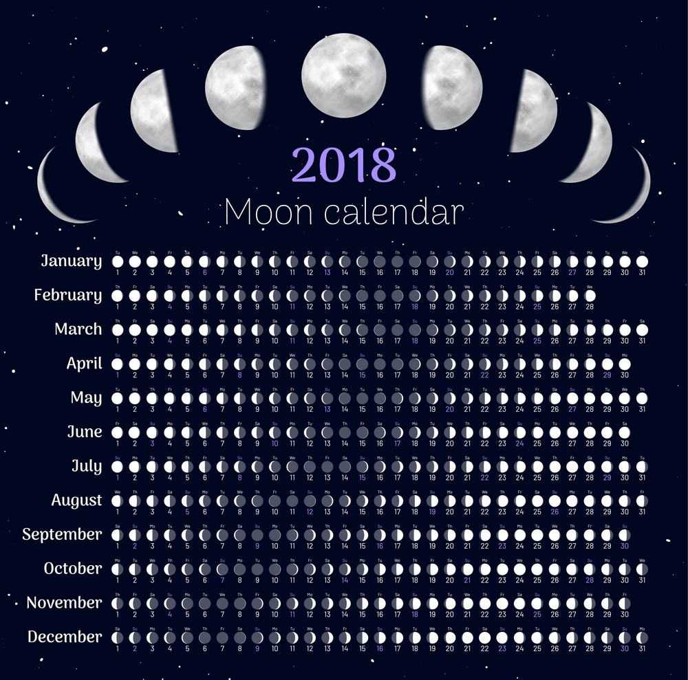 moon calendar 2018 year