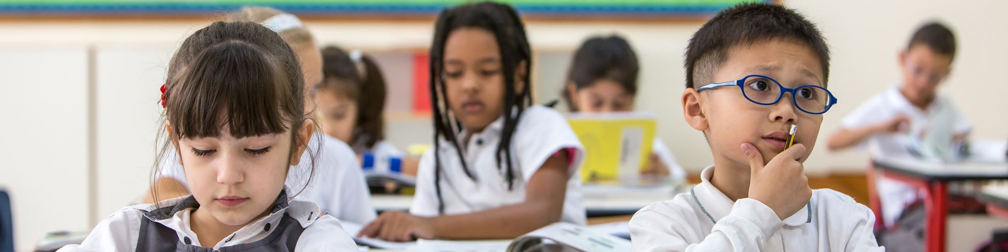 students sitting in class in the UAE