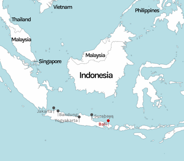 Indonesia map with Jakarta highlighted