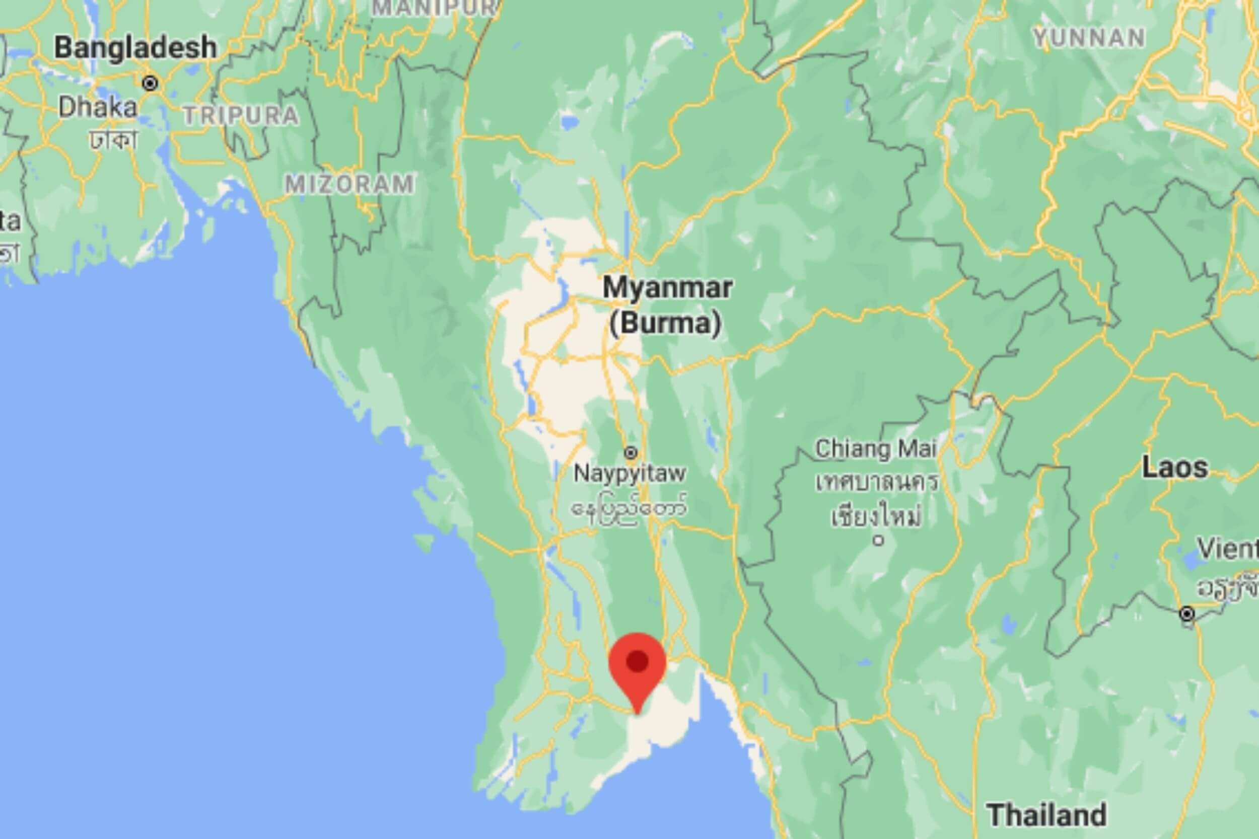 Map of Yangon, Myanmar