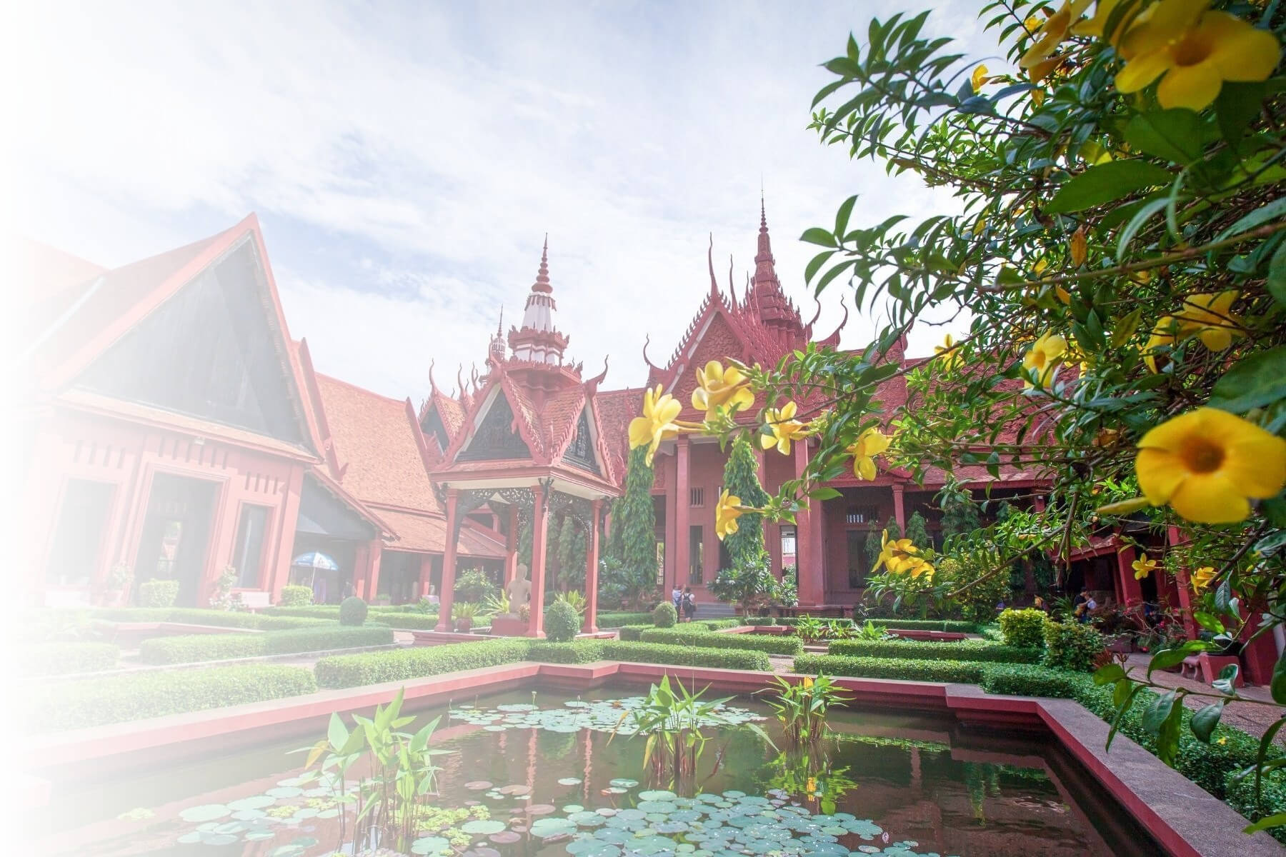 Phnom Penh garden and buildings