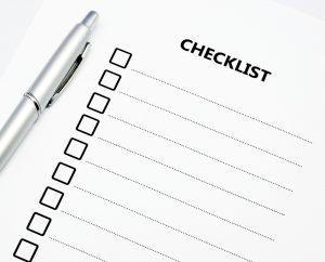 empty checklist with pen